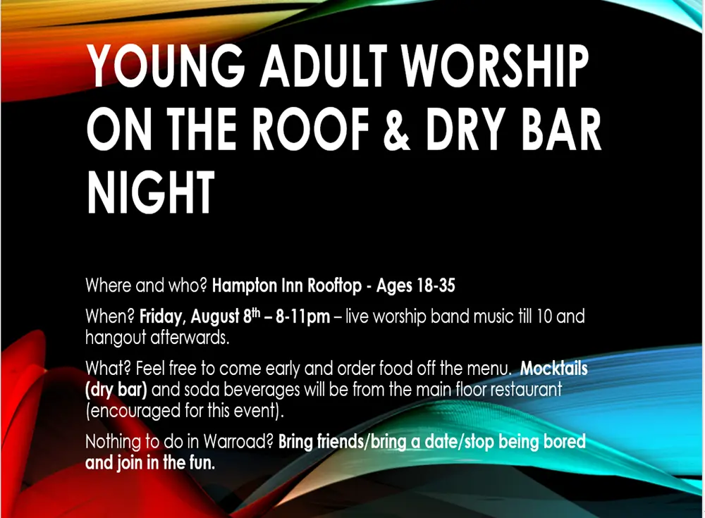 Youn Adult worship on the roof and dry